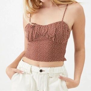 🖤La Hearts Brown Floral Polka Dot Camisole